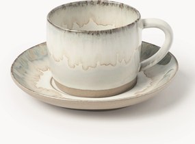 Chávenas de café artesanais com pires Myrtille, conjunto de 4