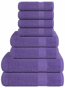 vidaXL 8pcs Conjunto toalhas banho 360 gsm 100% algodão roxo