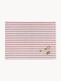 Individuais às riscas com motivos bordados Melony, 2 uni.