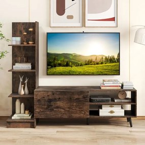 Movel de televisão para TVs de até 50 polegadas, com estante e prateleira ajustável para café