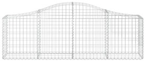 Cestos gabião arqueados 3 pcs 200x30x60/80 cm ferro galvanizado