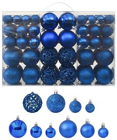 330085 vidaXL Conjunto de bolas de natal 100 pcs azul
