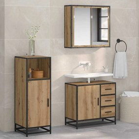 vidaXL Conjunto de Móveis para Banheiro 3 pcs Carvalho Artesanal