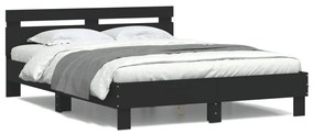 vidaXL Estrutura de cama com LED sem colchão 150x200 cm preto