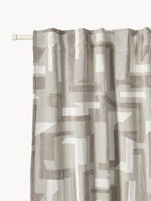 Cortina opaca em chenille com fita de laço Felice, 2 uni.
