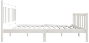 Estrutura de cama 120x200 cm madeira maciça branco