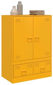 Aparador alto 67x39x95 cm aço amarelo mostarda