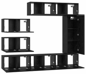 Conjunto de móvel de TV 8 pcs Carvalho preto 30.5 x 30 x 90 cm