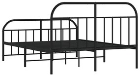 Estrutura de cama com cabeceira e pés 180x200 cm metal preto