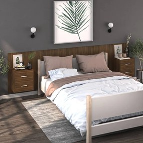vidaXL Mesas de cabeceira montagem na parede 2 pcs carvalho castanho