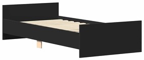 Estrutura de cama 90x190 cm derivados de madeira preto