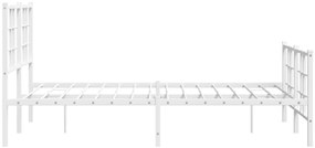 Estrutura de cama com cabeceira e pés 120x190 cm metal branco