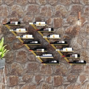 340899 vidaXL Garrafeira de parede para 7 garrafas metal dourado