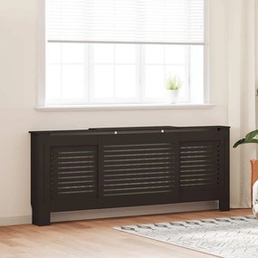 vidaXL Cobertura de radiador MDF 205 cm preto