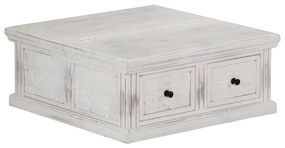 Mesa de centro 70x70x30 cm madeira de mangueira maciça branco