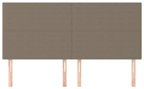 Cabeceira cama 4 pcs tecido 90x5x78/88 cm cinzento-acastanhado