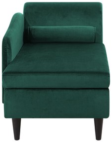 Chaise-longue à direita em veludo verde esmeralda LUIRO Beliani