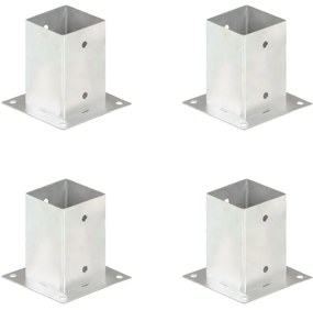 vidaXL Suportes para postes 4 pcs metal galvanizado 91 mm