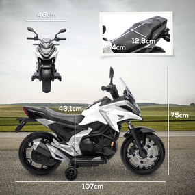 Moto elétrica para crianças 12 V Honda para crianças dos 3 aos 6 anos, com música e faróis brancos