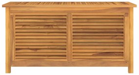 Caixa de arrumação p/ jardim com saco 114x50x58 cm teca maciça