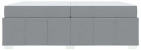Estrutura da Cama Cinzento-claro 200 x 200 cm tecido