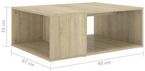 Mesa de centro 90x67x33 cm derivados de madeira carvalho sonoma