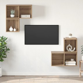 vidaXL Conjunto de Estantes para TV 4 pcs carvalho artisiano