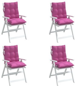 Almofadões cadeira encosto baixo 4 pcs tecido oxford rosa