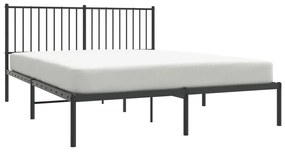 Estrutura de cama com cabeceira 160x200 cm metal preto