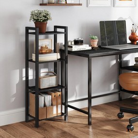 Estante de livros com Design compacto 24 x 40 x 107 cm preto