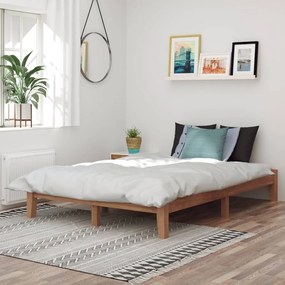 vidaXL Estrutura de cama 140x200 cm madeira de teca maciça