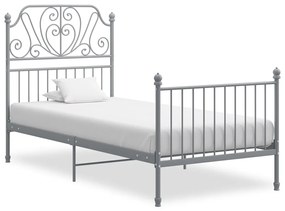 vidaXL Estrutura de cama 100x200 cm metal cinzento
