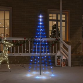 vidaXL Árvore de Natal mastro de bandeira 108 LEDs 180cm azul
