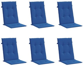 Almofadões para cadeiras altas de jardim 6 pcs tecido azul real