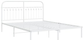 Estrutura de cama com cabeceira 160x200 cm metal branco