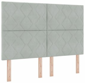 Estrutura de Cama vidaXL Cinzento-claro 140x200 cm Veludo
