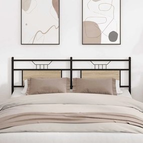 Cabeceira de cama 160 cm derivados madeira/aço carvalho sonoma