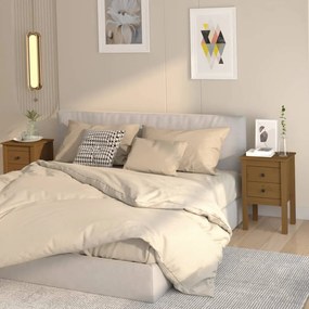 vidaXL Mesas de cabeceira 2pcs 40x35x61,5 cm pinho maciço castanho mel