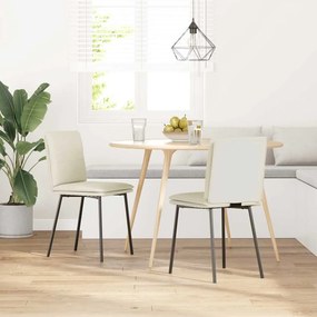 Cadeiras de jantar 2 pcs veludo cor creme