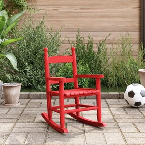 Cadeira de baloiço infantil madeira de álamo maciça vermelho