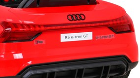 Carro elétrico para Crianças 12V 4x4 Audi RS E-Tron GT Rodas de EVA, Assento de couro Vermelho