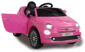 Carro elétrico infantil bateria 12V Fiat 500 Rosa