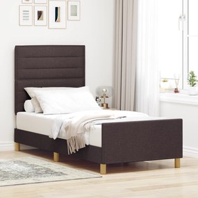 Estrutura de Cama vidaXL Castanho Escuro 90x190 cm Tecido