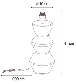 Candeeiro de mesa design cerâmica preta 16 cm sem abajur - Alisia Design