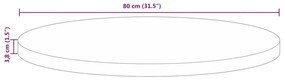 Tampo de mesa redondo Ø80x3,8cm madeira recuperada maciça