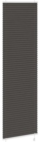 Preto Plissada Cega 55x200 cm Largura Tecido 54,4 cm Poliéster