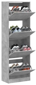 Sapateira c/ 4 gavetas articuladas 60x34x187,5 cm cinza cimento