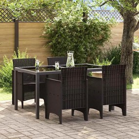 vidaXL Cadeiras de Jardim 4 pcs Castanho Polirattan