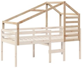 Telhado de cama infantil 198x87x113 cm madeira de pinho maciça