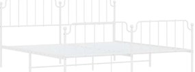 Estrutura de cama com cabeceira e pés 193x203 cm metal branco